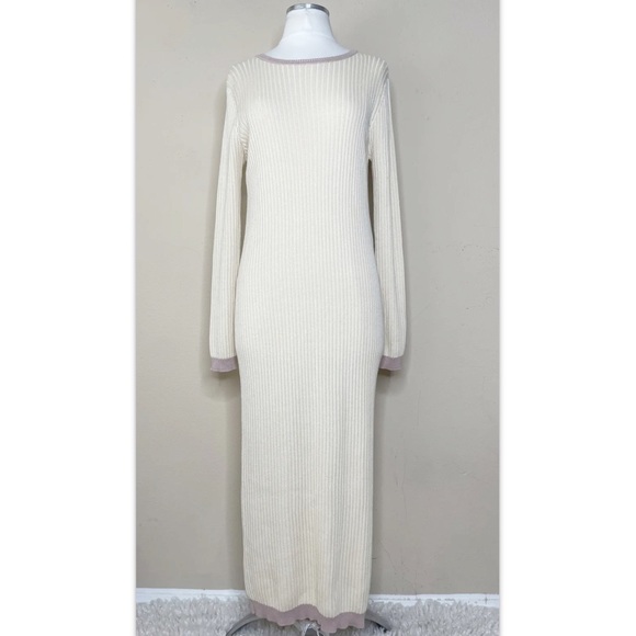 AYNI Dresses & Skirts - AYNI SWEATER RIBBED LONG SLEEVES DRESS